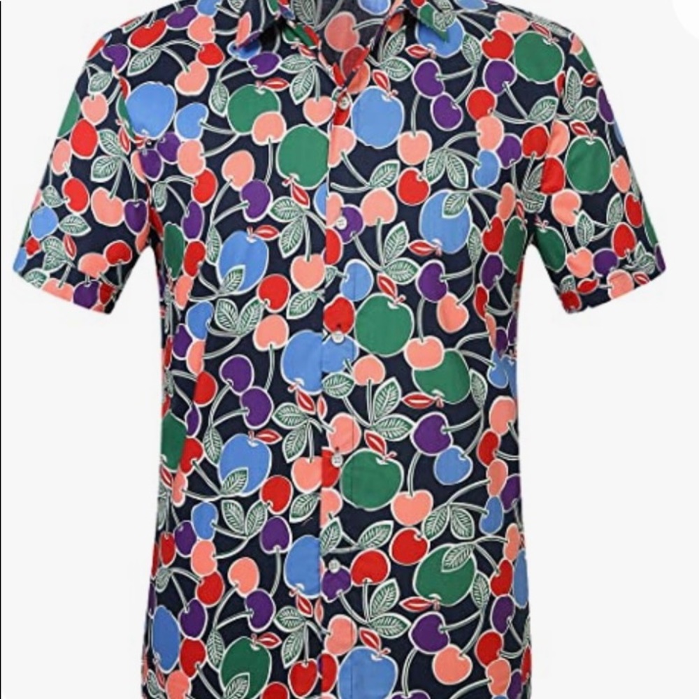 Men’s button up shirt Fruit design size XL